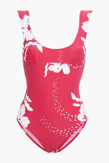 MAISON LEJABY Printed piqué swimsuit