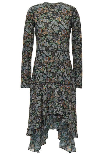 SEE BY CHLOÉ Asymmetric printed stretch-jersey and crepon dress