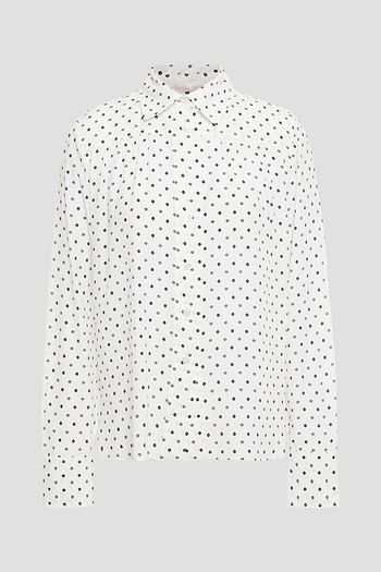 SEE BY CHLOÉ Gathered printed crepe de chine shirt