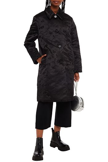 SIMONE ROCHA Floral-print satin-jacquard coat