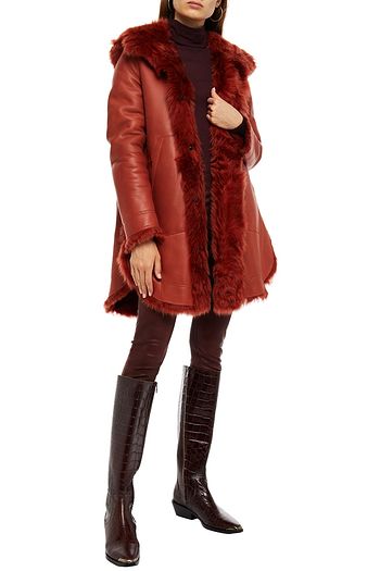 YVES SALOMON Reversible shearling hooded coat