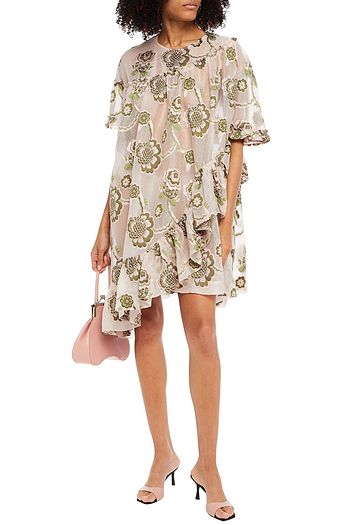 SIMONE ROCHA Oversized ruffled organza-jacquard top