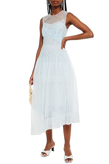 SIMONE ROCHA Asymmetric gathered tulle midi dress