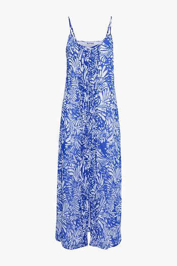 WALTER BAKER Mackenzie pintucked printed chiffon maxi slip dress