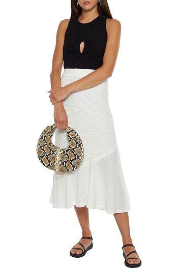 WALTER BAKER Joy fluted cloqué-knit midi skirt