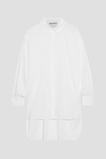 WALTER BAKER Vivian shirred cotton-poplin shirt