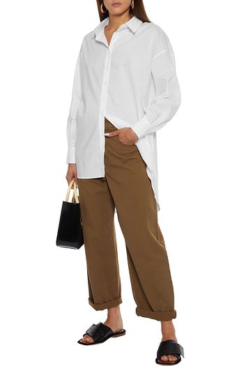 WALTER BAKER Vivian shirred cotton-poplin shirt