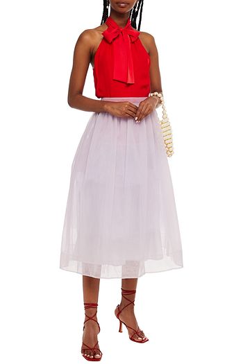 SIMONE ROCHA Bow-detailed tulle midi skirt