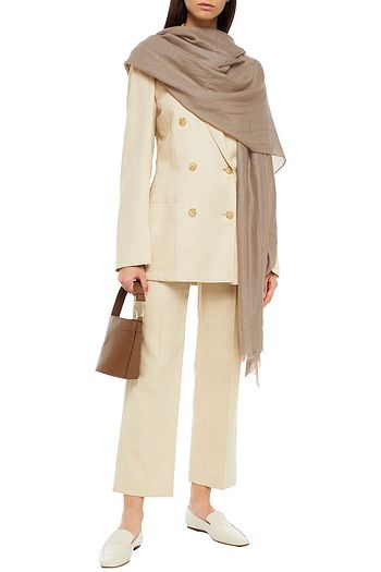 BRUNELLO CUCINELLI Frayed metallic cashmere-gauze scarf