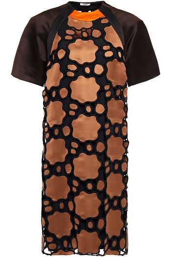 MIU MIU Cutout satin-twill dress