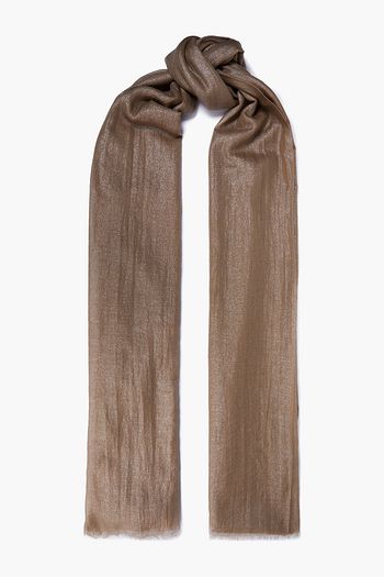 BRUNELLO CUCINELLI Schal aus Kaschmir-Gaze mit Fransen in Metallic-Optik