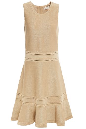 MICHAEL MICHAEL KORS ひだ入り メタリックストレッチニット ミニワンピース