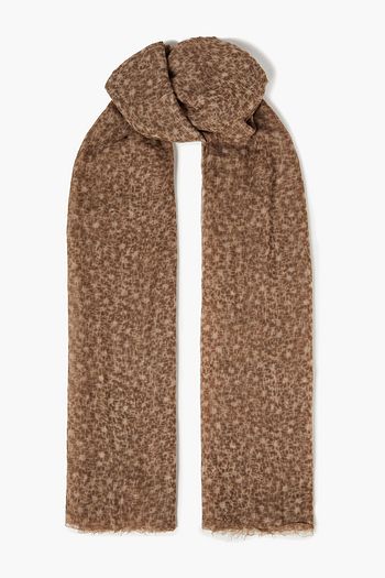 BRUNELLO CUCINELLI Frayed printed cashmere-gauze scarf
