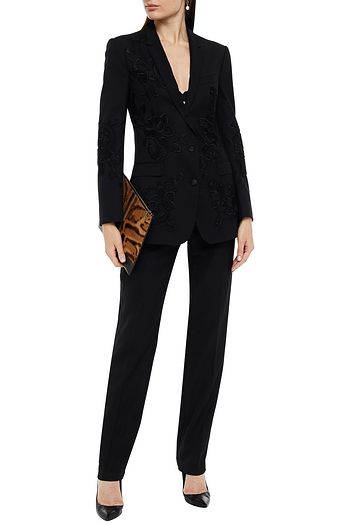 DOLCE & GABBANA Blazer aus Crêpe aus einer Wollmischung mit Stickereien
