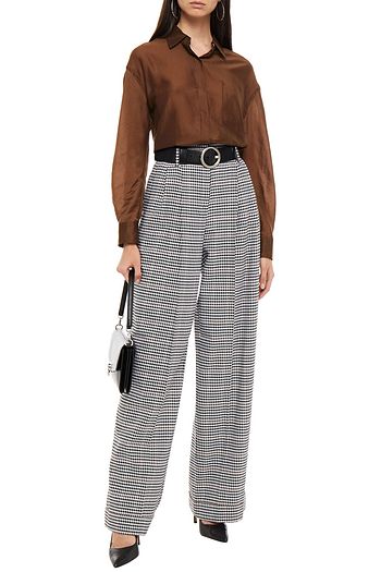 MICHAEL KORS COLLECTION Checked wool-blend straight-leg pants