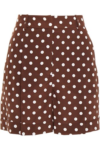 MICHAEL KORS COLLECTION Polka-dot silk crepe de chine shorts
