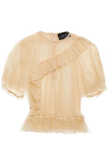SIMONE ROCHA Ruffled stretch-tulle peplum top