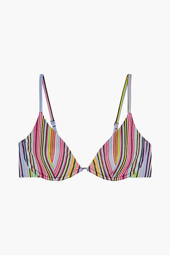 ONIA Liana metallic striped bikini top