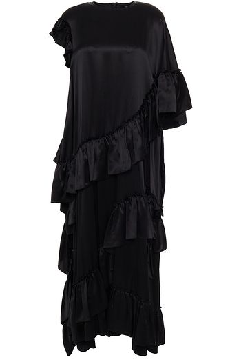 SIMONE ROCHA Ruffled draped silk-satin midi dress