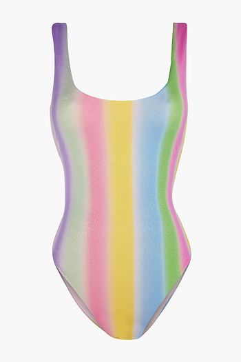 ONIA Rachel metallic striped swimsuit