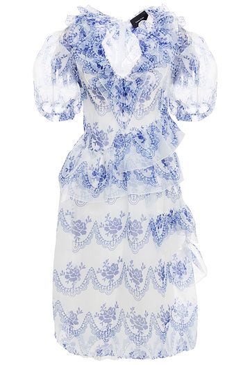 SIMONE ROCHA Gathered printed organza midi dress