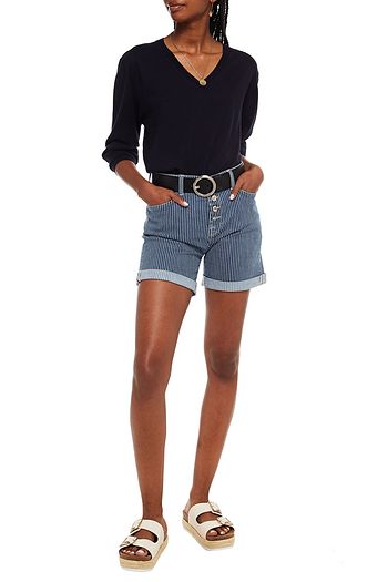 SEE BY CHLOÉ Crepe de chine-paneled cotton, wool and silk-blend sweater