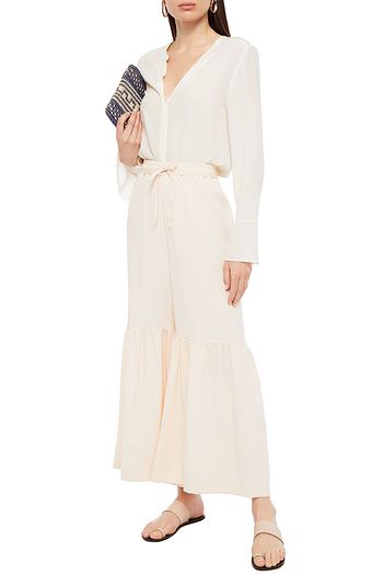 SEE BY CHLOÉ Gathered crepe wide-leg pants