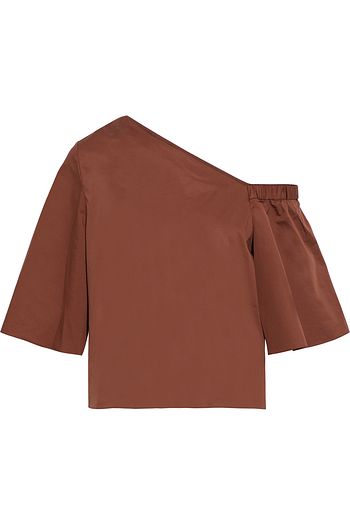 TIBI Off-the-shoulder cotton-poplin top