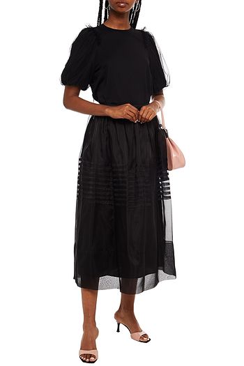 SIMONE ROCHA Gathered silk-organza midi skirt