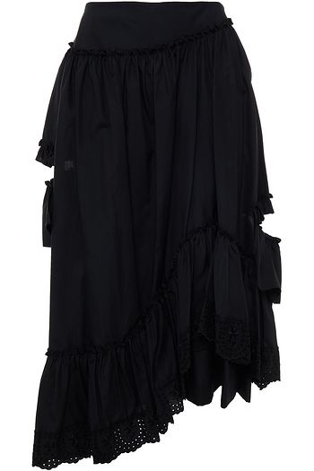 SIMONE ROCHA Ruffled cutout cotton-poplin midi skirt