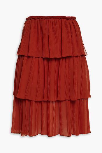 SEE BY CHLOÉ Tiered plissé-chiffon skirt
