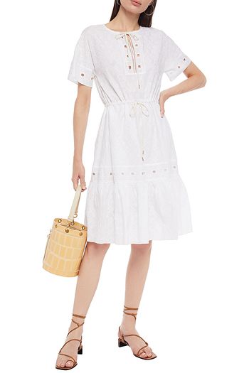 SEE BY CHLOÉ Embroidered cotton-poplin dress