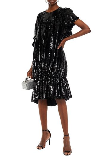 SIMONE ROCHA Gathered ruffled sequined tulle dress