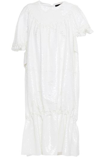 SIMONE ROCHA Gathered ruffled sequined tulle dress