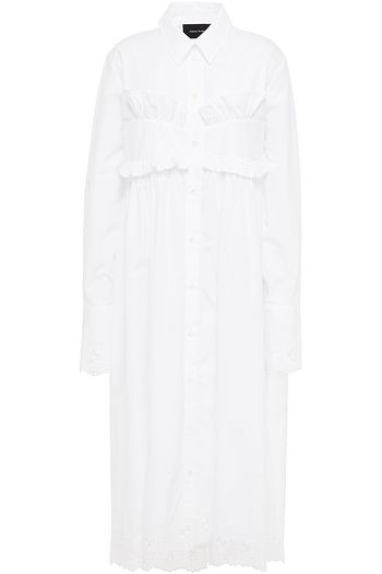 SIMONE ROCHA Broderie anglaise-trimmed ruffled cotton-poplin dress
