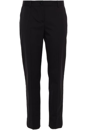 DOLCE & GABBANA Hose mit schmalem Bein aus Crêpe aus einer Wollmischung mit Satinbesatz