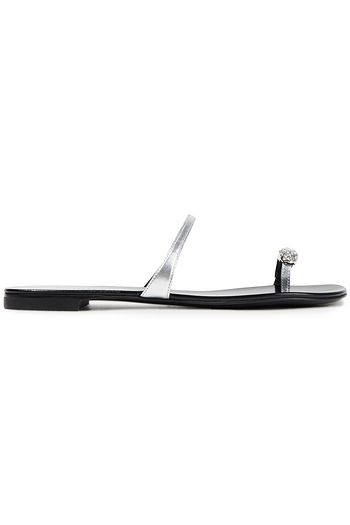 GIUSEPPE ZANOTTI Sandalen aus Metallic-Leder mit Kristallverzierung