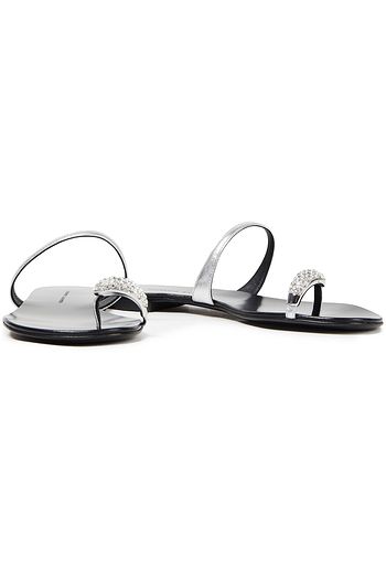 GIUSEPPE ZANOTTI Sandalen aus Metallic-Leder mit Kristallverzierung