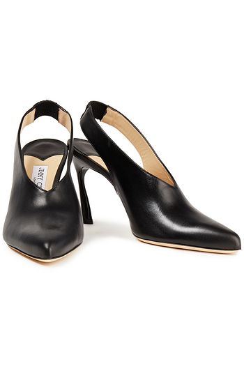 JIMMY CHOO Clemence 85 leather slingback pumps