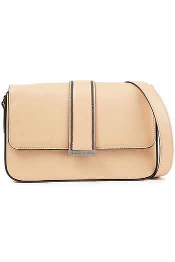 BRUNELLO CUCINELLI Bead-embellished leather shoulder bag