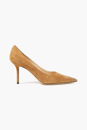 JIMMY CHOO Love 85 embellished suede pumps
