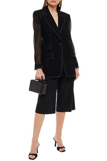 DOLCE & GABBANA Blazer aus einer gehäkelten Baumwollmischung mit Ripsbandbesatz