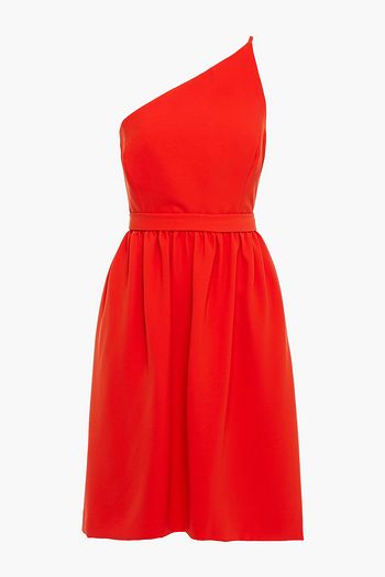 HALSTON Miley one-shoulder belted crepe dress