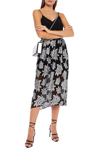 IRO Braina Midirock aus Georgette mit Metallic-Fil-Coupé