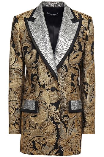 DOLCE & GABBANA Blazer aus Brokat in Metallic-Optik