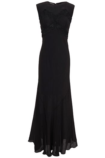 SIMONE ROCHA Lace-trimmed silk-satin crepe maxi dress