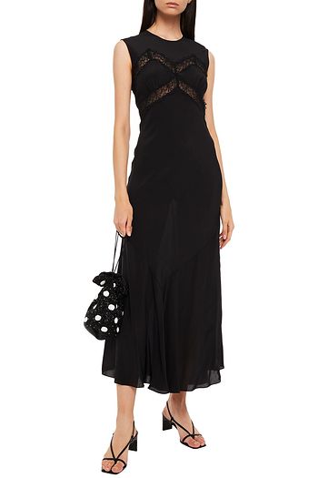 SIMONE ROCHA Lace-trimmed silk-satin crepe maxi dress