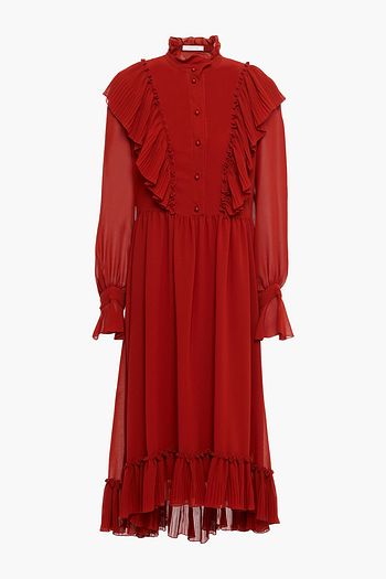 SEE BY CHLOÉ Ruffled gathered georgette midi dress