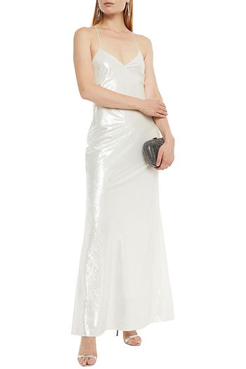 MICHELLE MASON Metallic velvet gown