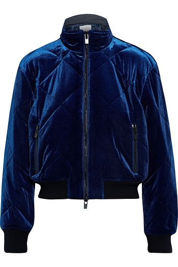 TIBI Quilted velvet bomber jacket